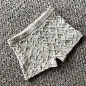 Plush cable knit lounge shorts